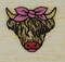 Highland cow with Bow Silicone Freshie Mold - small, raised lines